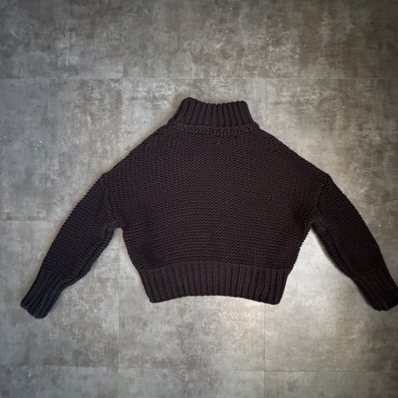 Free People Womens My Only Sunshine Size S/P Black Chunky Fisherman Knit Sweater - Picture 3 of 6